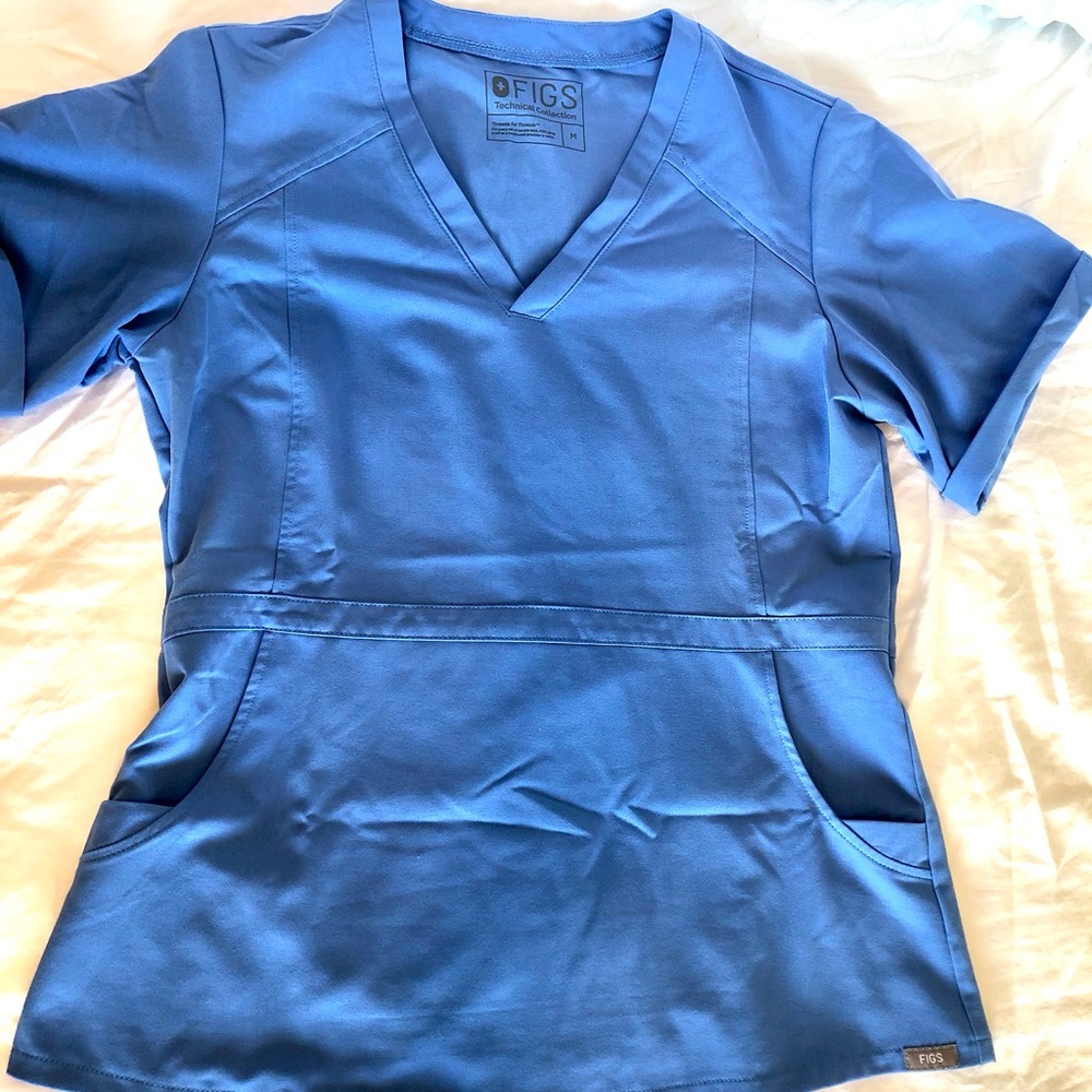 Figs Peplum Scrub Top and Moto Pants